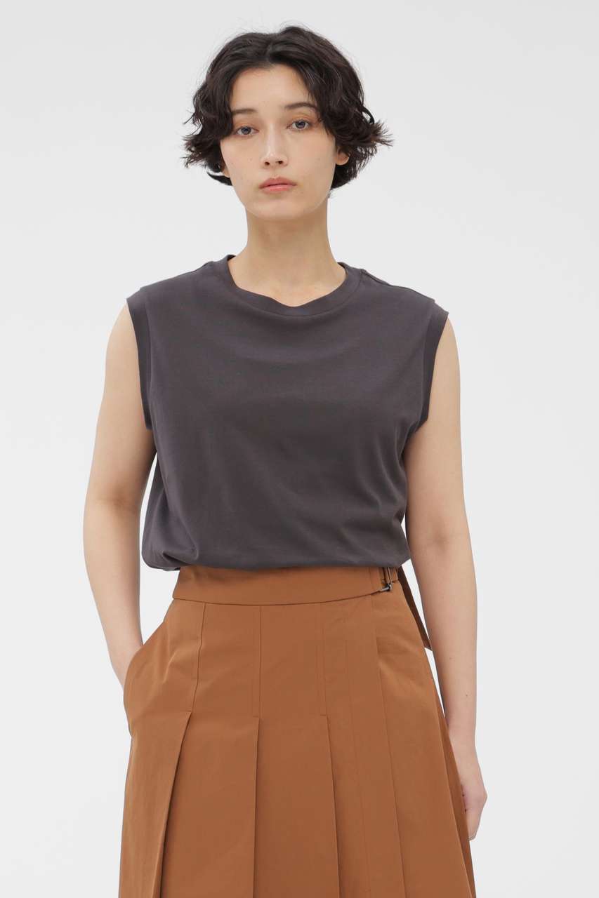 マーガレット・ハウエル/MARGARET HOWELLのPLAIN COTTON JERSEY TOP(グレー/5786167203)