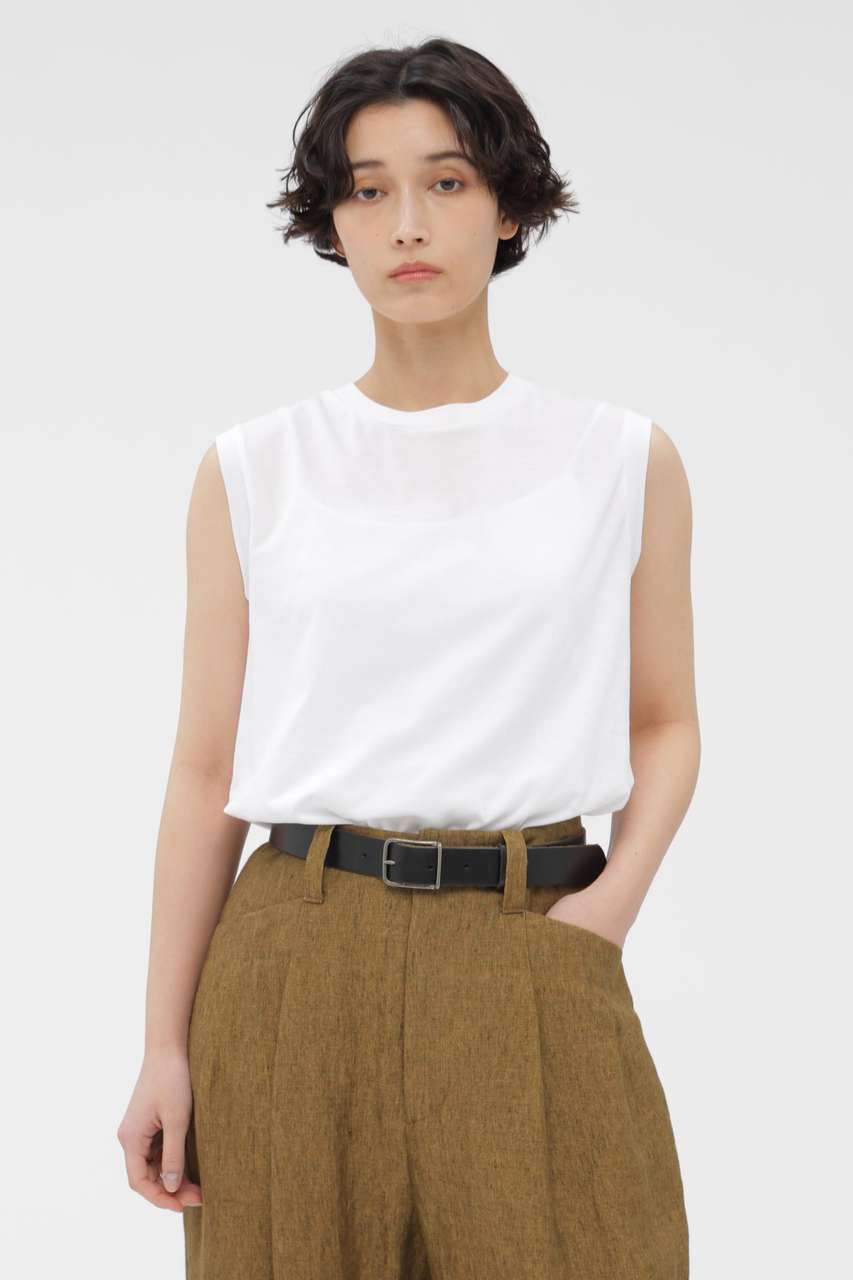 マーガレット・ハウエル/MARGARET HOWELLのPLAIN COTTON JERSEY TOP(ホワイト/5786167203)