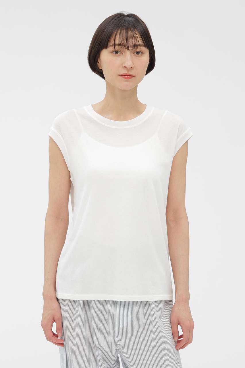 マーガレット・ハウエル/MARGARET HOWELLのSIRO SPUN COTTON JERSEY TOP(ホワイト/5896167205)