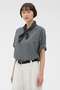 WASHED OUT COTTON LINEN SHIRT マーガレット・ハウエル/MARGARET HOWELL ブルー
