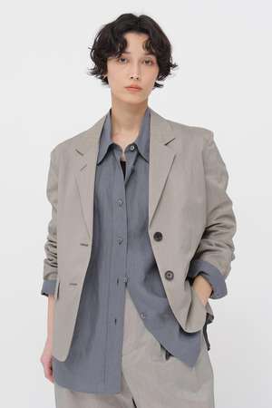 マーガレット・ハウエル/MARGARET HOWELLのFINE STRIPE COTTON SILK JACKET(110800/110801)