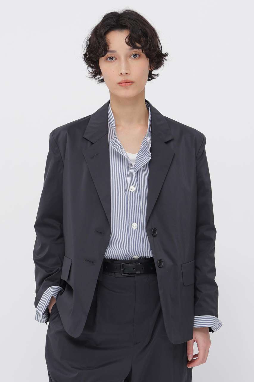マーガレット・ハウエル/MARGARET HOWELLのFINE STRIPE COTTON SILK JACKET(グレー/5786120203)