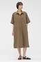 【予約販売】COTTON LINEN PLAIN WEAVE DRESS マーガレット・ハウエル/MARGARET HOWELL カーキ