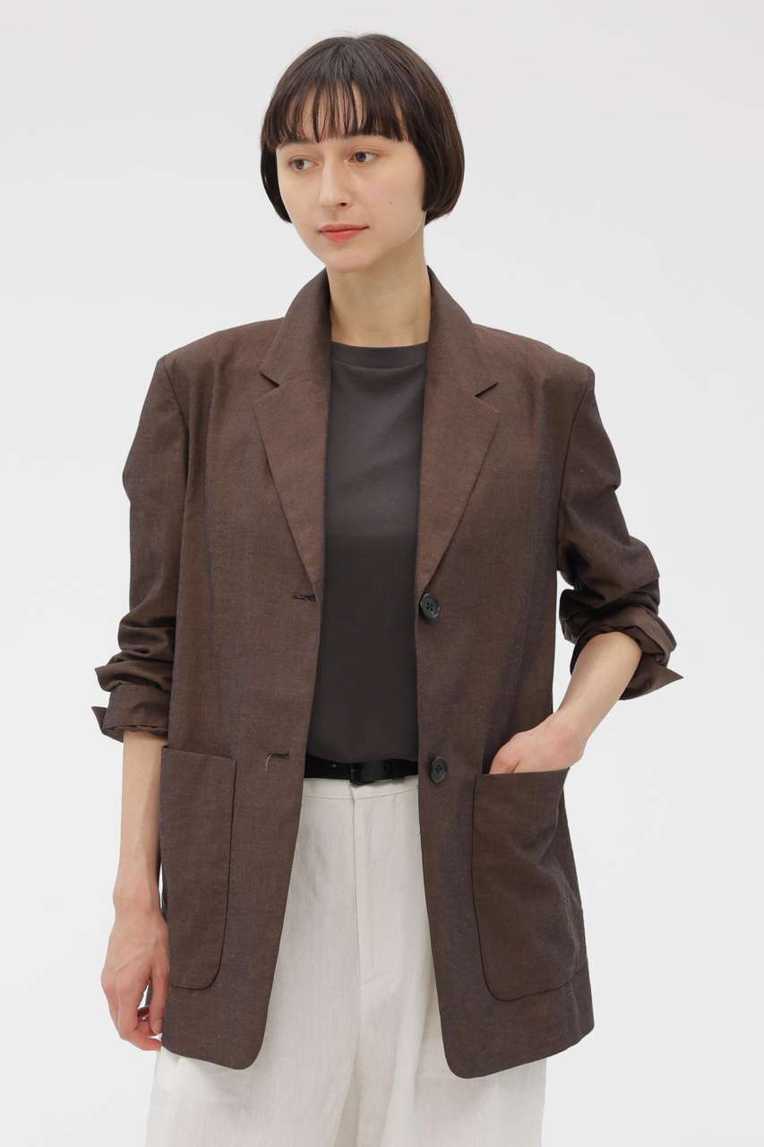 マーガレット・ハウエル/MARGARET HOWELLの【予約販売】COTTON RAMIE CHAMBRAY JACKET(ブラウン/5786120204)