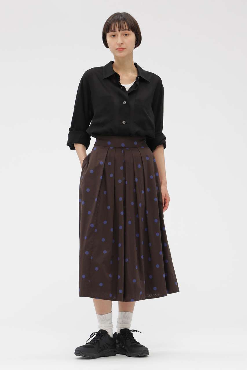マーガレット・ハウエル/MARGARET HOWELLの【予約販売】POLKA DOT COTTON POPLIN SKIRT(ブラウン/5786132212)
