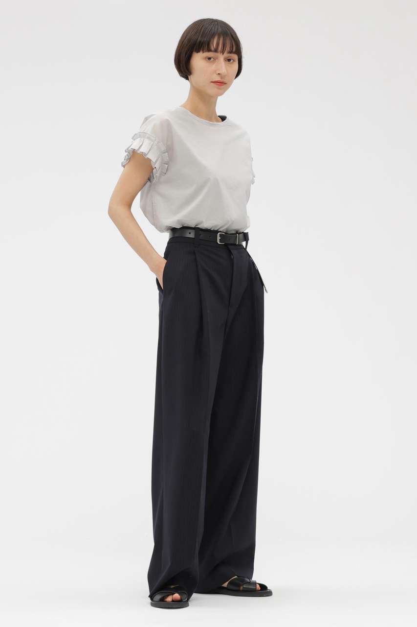 マーガレット・ハウエル/MARGARET HOWELLの【予約販売】SUBTLE STRIPE WOOL TROUSERS(ネイビー/5786142205)