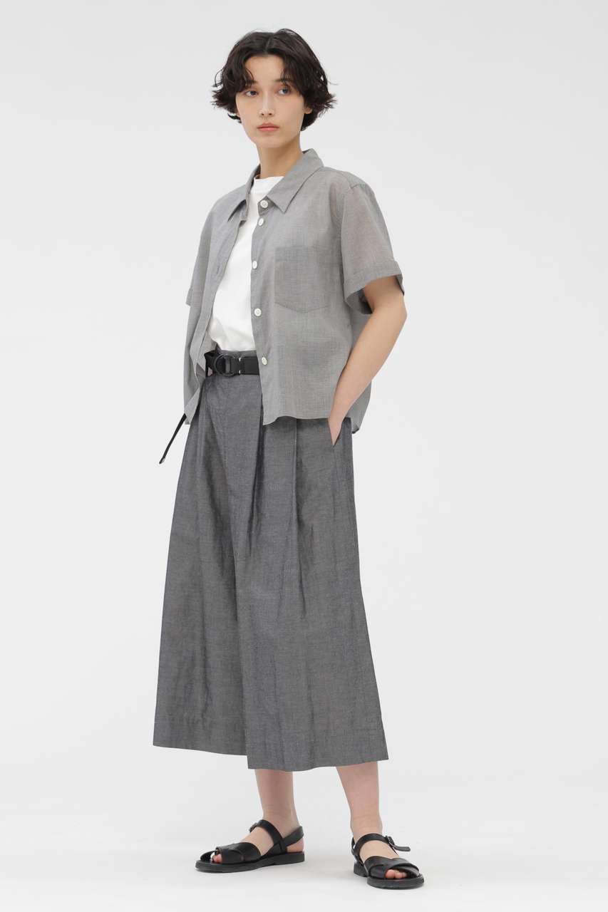 マーガレット・ハウエル/MARGARET HOWELLの【予約販売】COTTON RAMIE CHAMBRAY TROUSERS(グレー/5786144202)