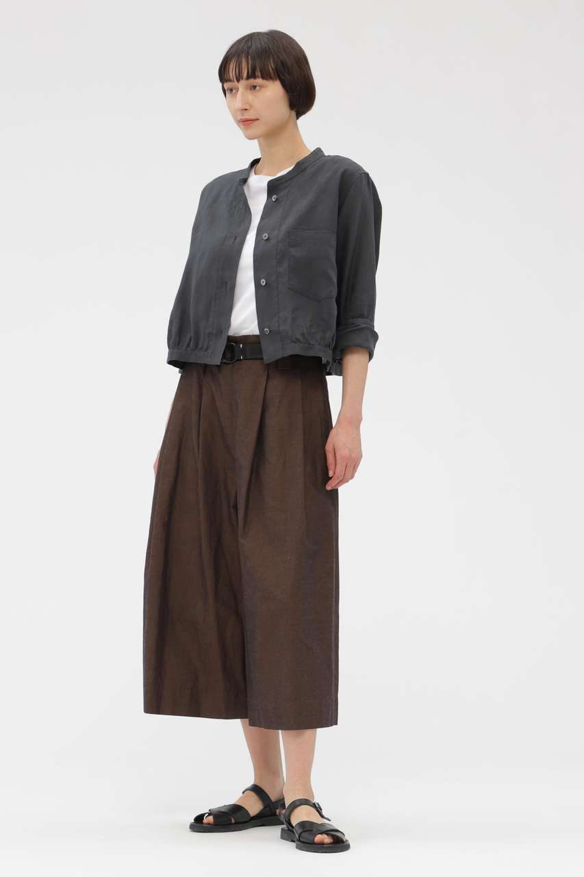 マーガレット・ハウエル/MARGARET HOWELLの【予約販売】COTTON RAMIE CHAMBRAY TROUSERS(ブラウン/5786144202)