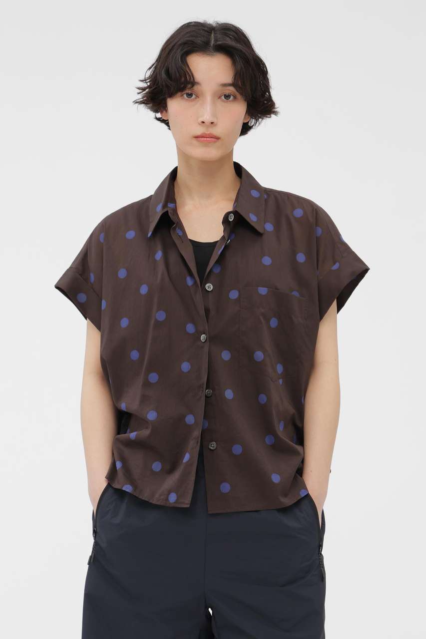 マーガレット・ハウエル/MARGARET HOWELLの【予約販売】POLKA DOT COTTON POPLIN SHIRT(ブラウン/5786152205)