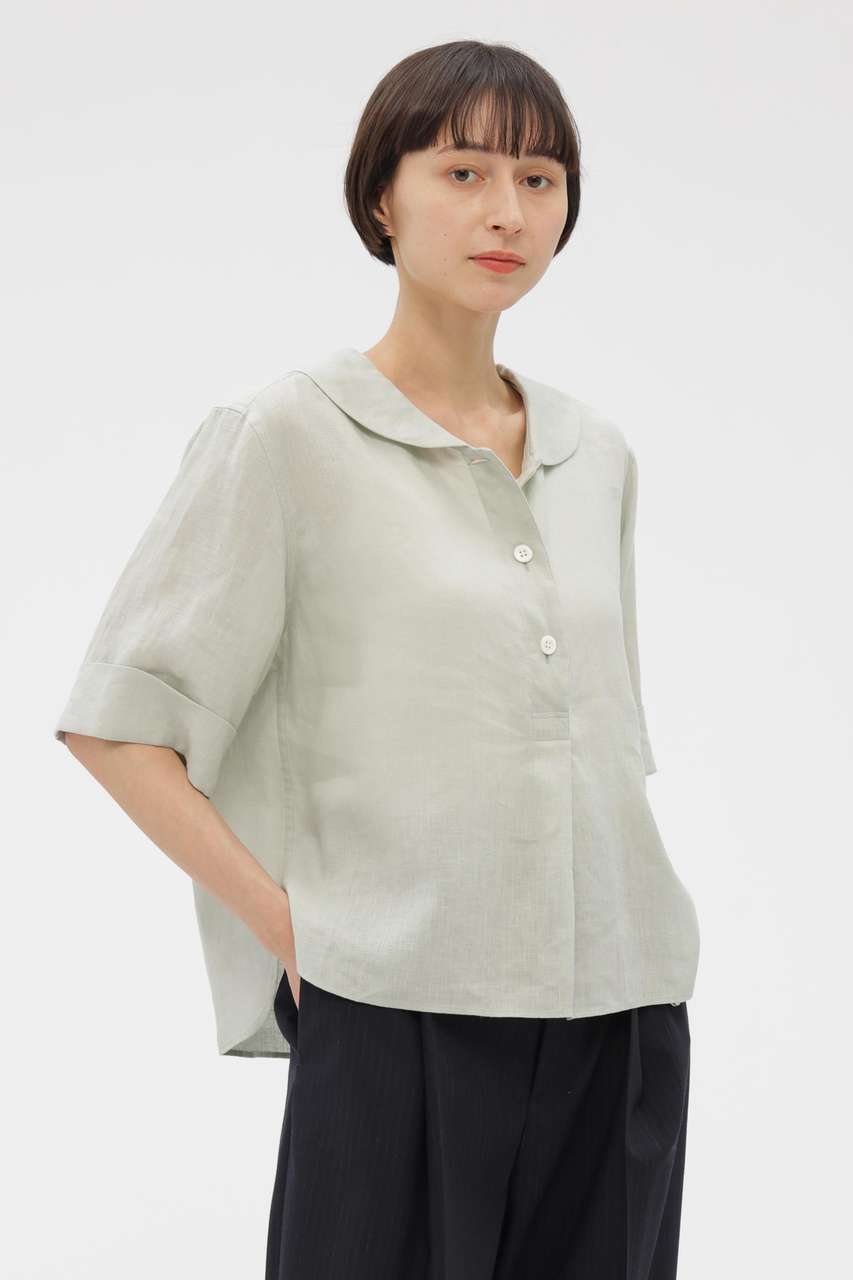 マーガレット・ハウエル/MARGARET HOWELLの【予約販売】LINEN VOILE SHIRT(グリーン/5786152206)