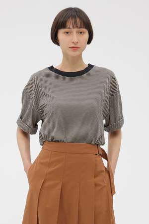マーガレット・ハウエル/MARGARET HOWELLの【予約販売】COTTON MINI STRIPE JERSEY TOP(110100/110102)