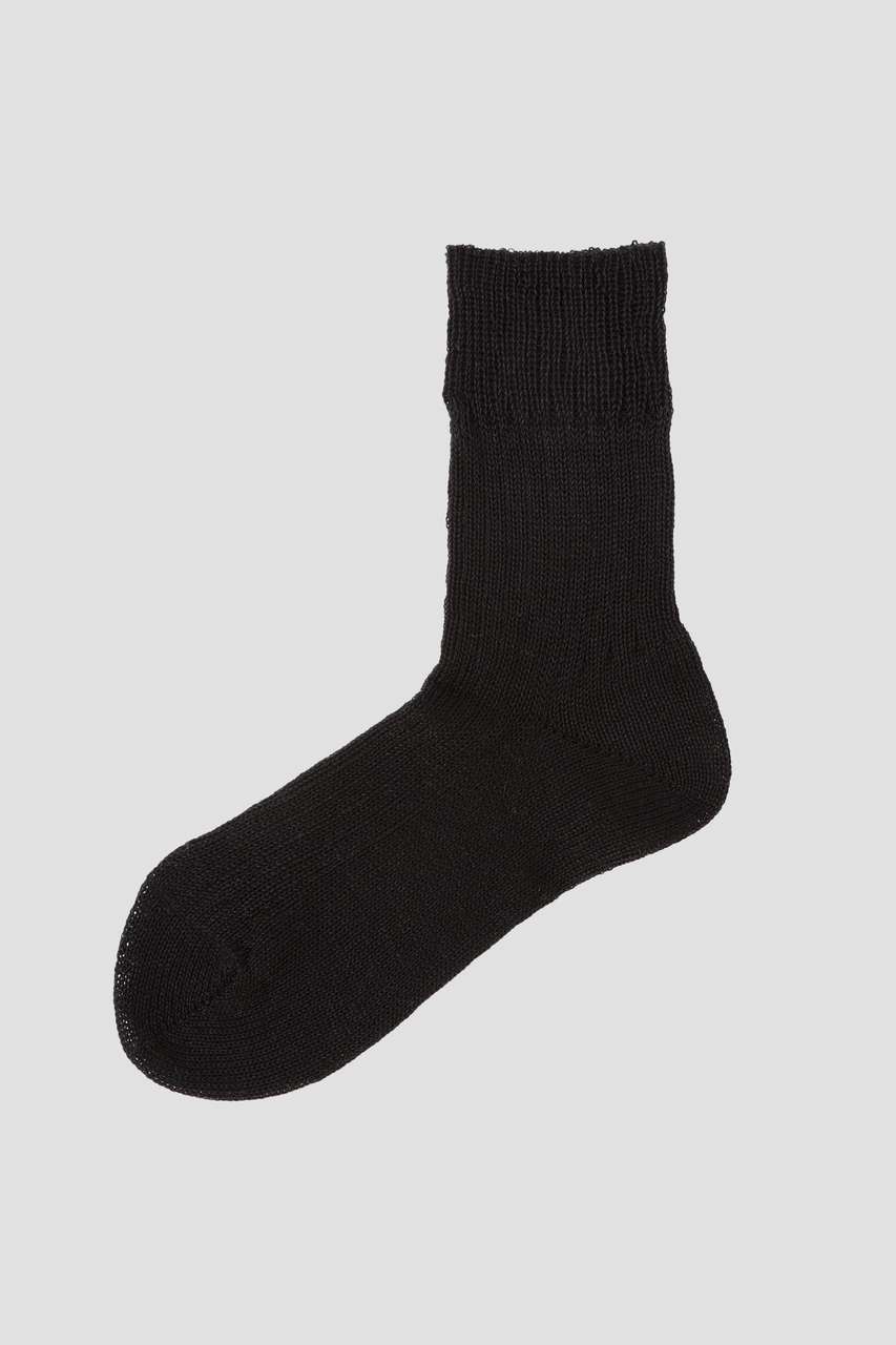 マーガレット・ハウエル/MARGARET HOWELLの【予約販売】LINEN RIB SOCKS(ブラック/5786179205)