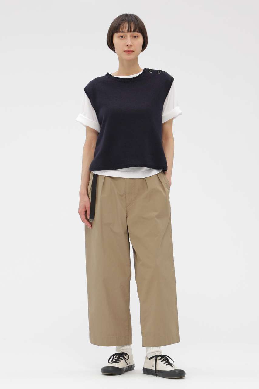 マーガレット・ハウエル/MARGARET HOWELLのFINE COMPACT COTTON POPLIN TROUSERS(ベージュ/5956143204)