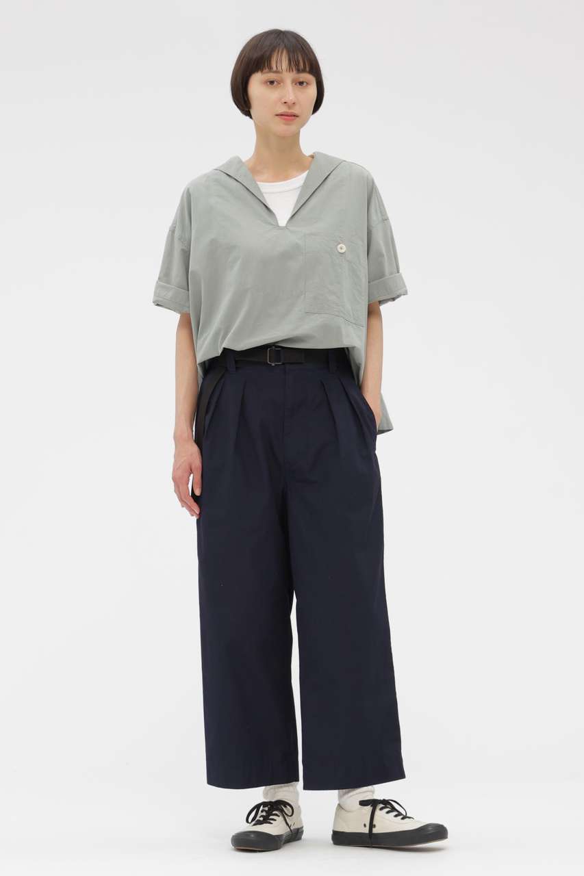マーガレット・ハウエル/MARGARET HOWELLの【予約販売】FINE COMPACT COTTON POPLIN TROUSERS(ネイビー/5956143204)