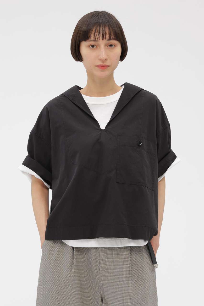 マーガレット・ハウエル/MARGARET HOWELLの【予約販売】SANDED COTTON LINEN SHIRT(ブラック/5956152204)