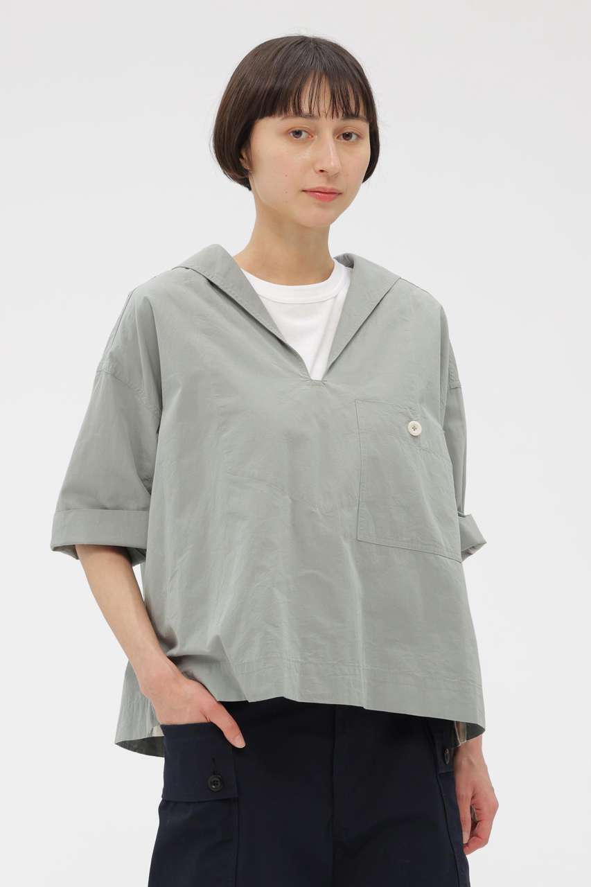 マーガレット・ハウエル/MARGARET HOWELLの【予約販売】SANDED COTTON LINEN SHIRT(グレー/5956152204)