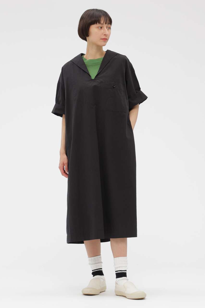 マーガレット・ハウエル/MARGARET HOWELLの【予約販売】SANDED COTTON LINEN DRESS(ブラック/5956157203)