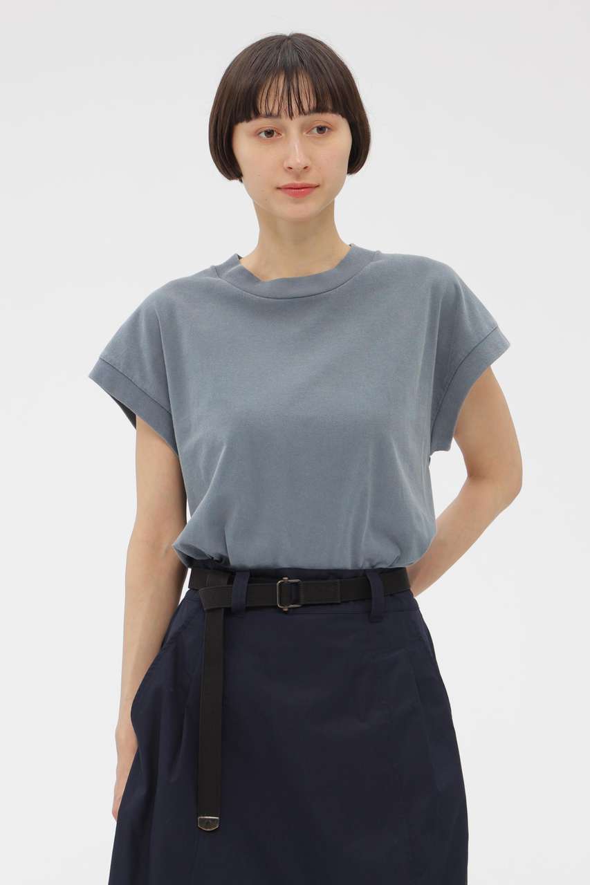 マーガレット・ハウエル/MARGARET HOWELLのFADED ROUGH COTTON JERSEY TOP(グレー/5956168207)
