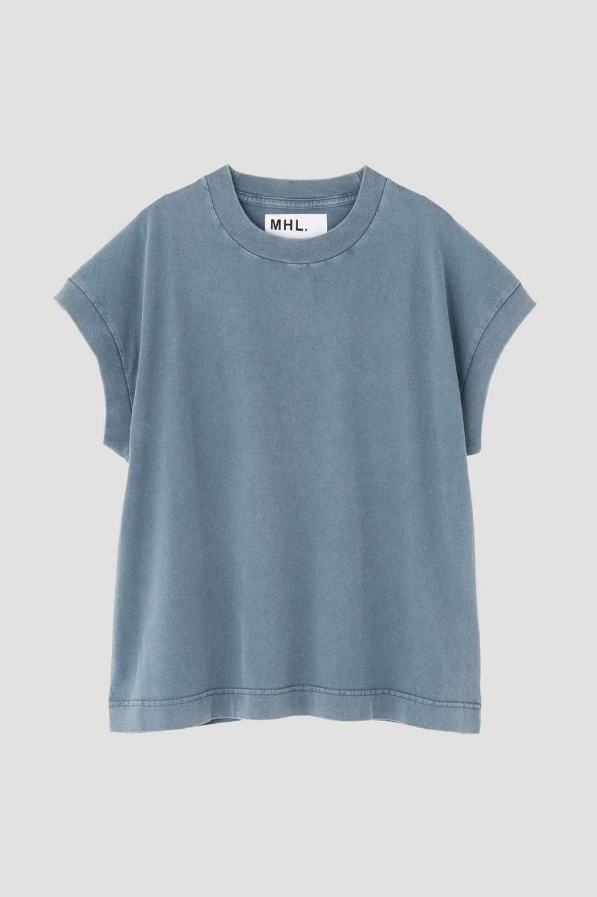 【美品】  MARGARET HOWELL / マーガレットハウエル | SHEER COTTON ショールカラー 半袖シャツ | 1 | グレー | レディース 2020 未使用マーガレットハウエル SHEER COTTON ショールカラーシャツ