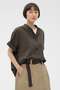 YARN DYED COTTON VOILE SHIRT マーガレット・ハウエル/MARGARET HOWELL カーキ
