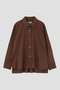 【予約販売】FINE COUNT COTTON POPLIN SHIRT マーガレット・ハウエル/MARGARET HOWELL ブラウン