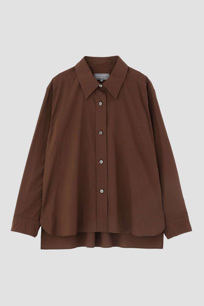マーガレット・ハウエル/MARGARET HOWELLの【予約販売】FINE COUNT COTTON POPLIN SHIRT(ブラウン/5786253208)