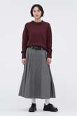 WOOL COTTON TWILL SKIRT