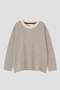 【予約販売】TEXTURED COTTON STRIPE TOP マーガレット・ハウエル/MARGARET HOWELL ベージュ