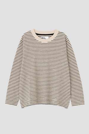 マーガレット・ハウエル/MARGARET HOWELLの【予約販売】TEXTURED COTTON STRIPE TOP(110100/110103)
