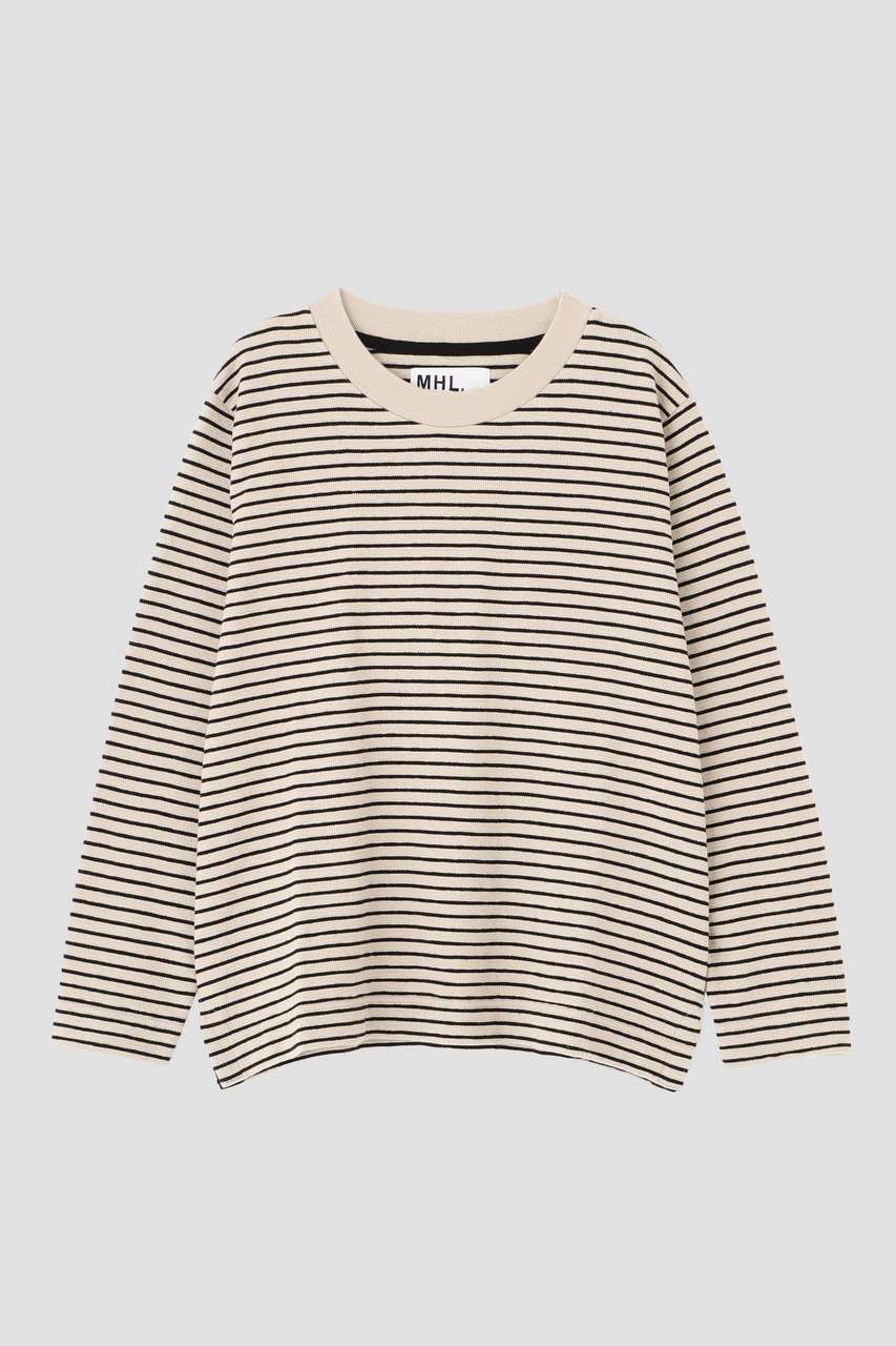マーガレット・ハウエル/MARGARET HOWELLの【予約販売】TEXTURED COTTON STRIPE TOP(ベージュ/5956269205)