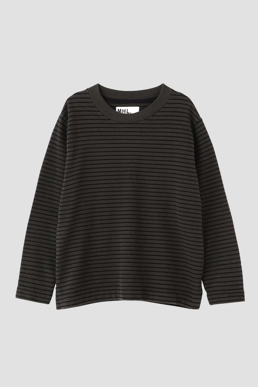 マーガレット・ハウエル/MARGARET HOWELLの【予約販売】TEXTURED COTTON STRIPE TOP(グリーン/5956269205)