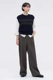 WASHABLE WOOL PLAINWEAVE TROUSERS