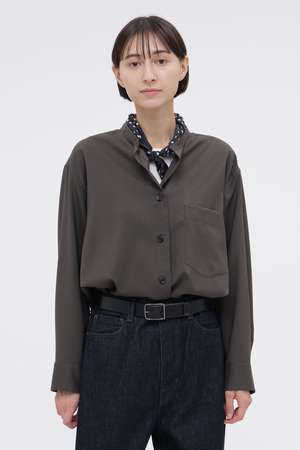 マーガレット・ハウエル/MARGARET HOWELLの【予約販売】WASHABLE WOOL PLAINWEAVE SHIRT(110400/110403)