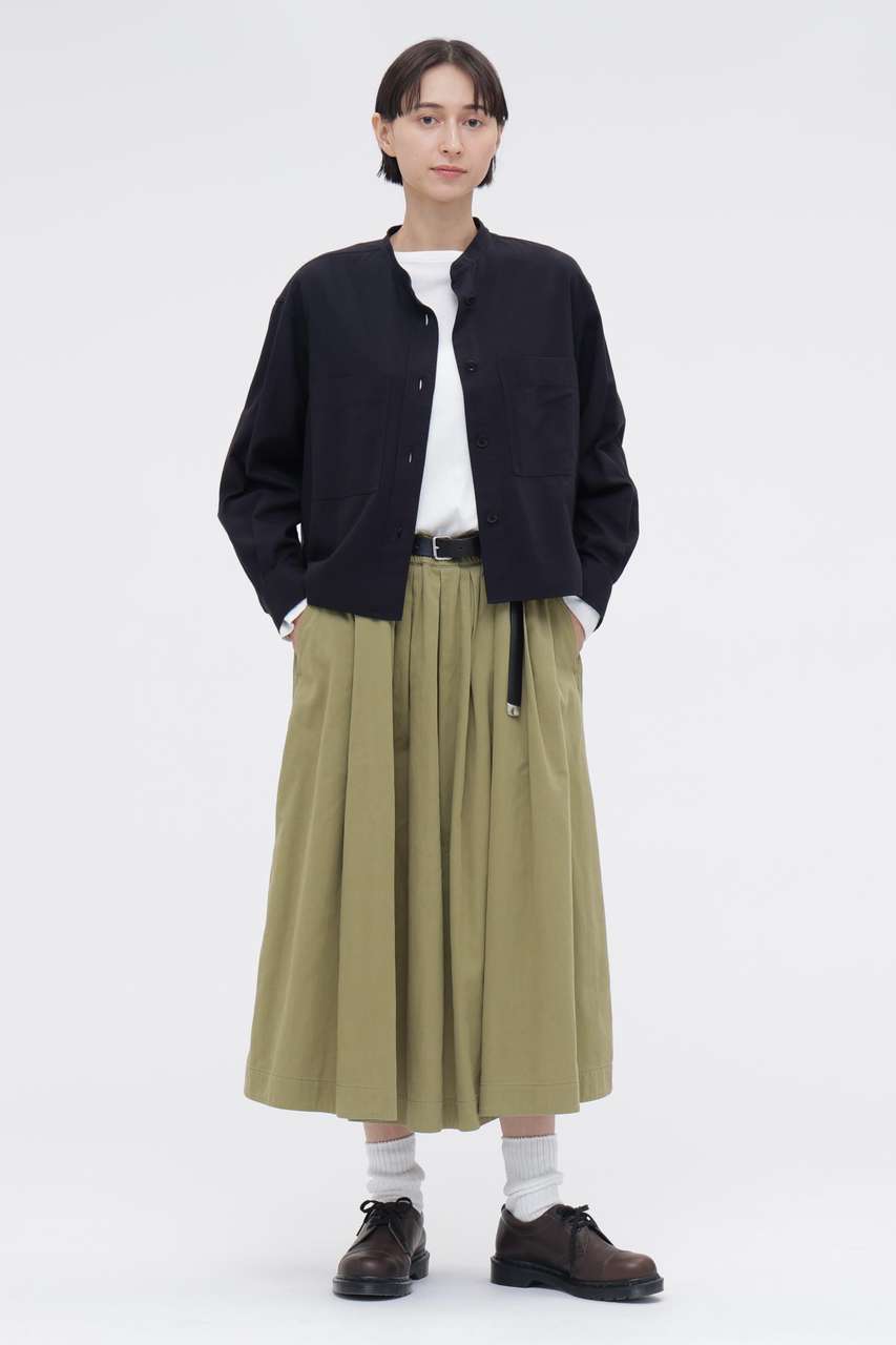 マーガレット・ハウエル/MARGARET HOWELLの【予約販売】FINE COTTON CHINO TWILL SKIRT(グリーン/5956232202)