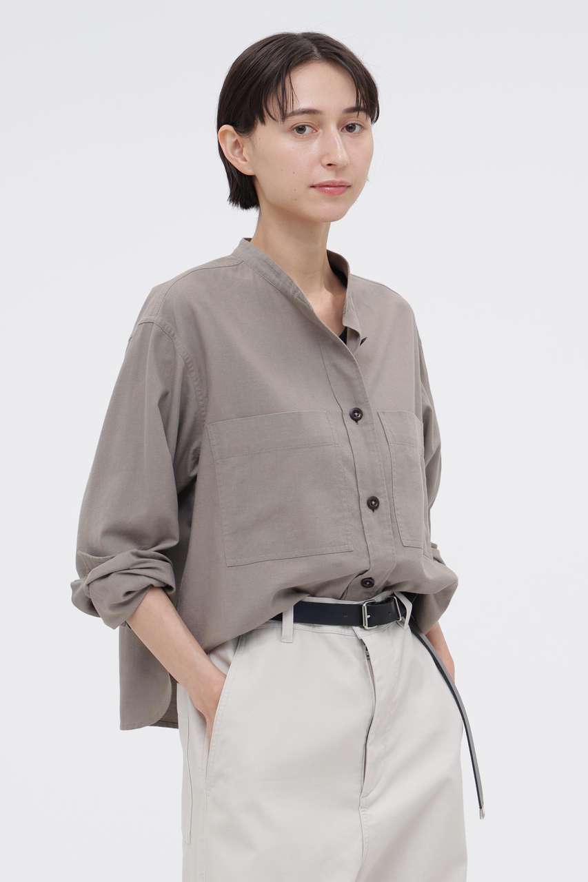 マーガレット・ハウエル/MARGARET HOWELLの【予約販売】FINE COTTON WOOL TWILL SHIRT(グレー/5956253205)