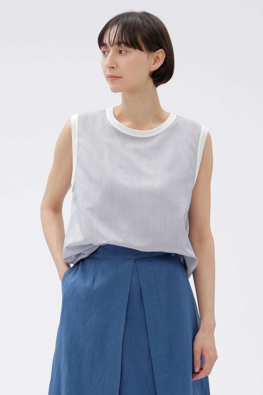 マーガレット・ハウエル/MARGARET HOWELLの【予約販売】WASHABLE SILK POPLIN SHIRT(ブルー/5786151251)