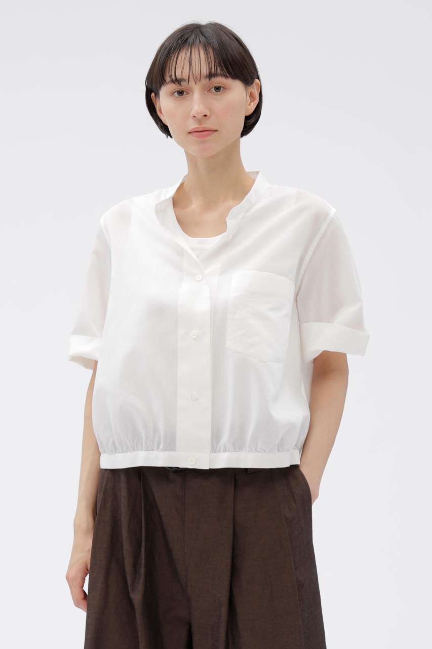 マーガレット・ハウエル/MARGARET HOWELLの【予約販売】DOUBLE STRIPE COTTON SILK SHIRT(ホワイト/5786152251)