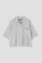 DOUBLE STRIPE COTTON SILK SHIRT マーガレット・ハウエル/MARGARET HOWELL グレー
