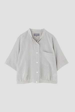 マーガレット・ハウエル/MARGARET HOWELLのDOUBLE STRIPE COTTON SILK SHIRT(110400/110402)
