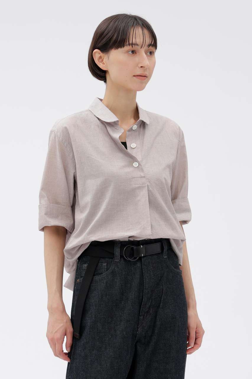 マーガレット・ハウエル/MARGARET HOWELLの【予約販売】HAIRLINE STRIPE COOTN LINEN SHIRT(ブラウン/5786152252)