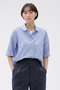 【予約販売】HAIRLINE STRIPE COOTN LINEN SHIRT マーガレット・ハウエル/MARGARET HOWELL ブルー