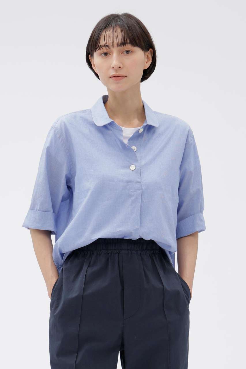 マーガレット・ハウエル/MARGARET HOWELLの【予約販売】HAIRLINE STRIPE COOTN LINEN SHIRT(ブルー/5786152252)