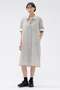 【予約販売】DOUBLE STRIPE COTTON SILK DRESS マーガレット・ハウエル/MARGARET HOWELL グレー