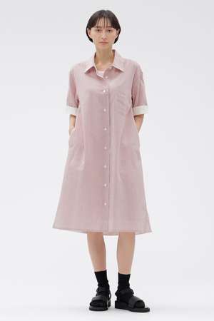マーガレット・ハウエル/MARGARET HOWELLの【予約販売】DOUBLE STRIPE COTTON SILK DRESS(110500/110502)