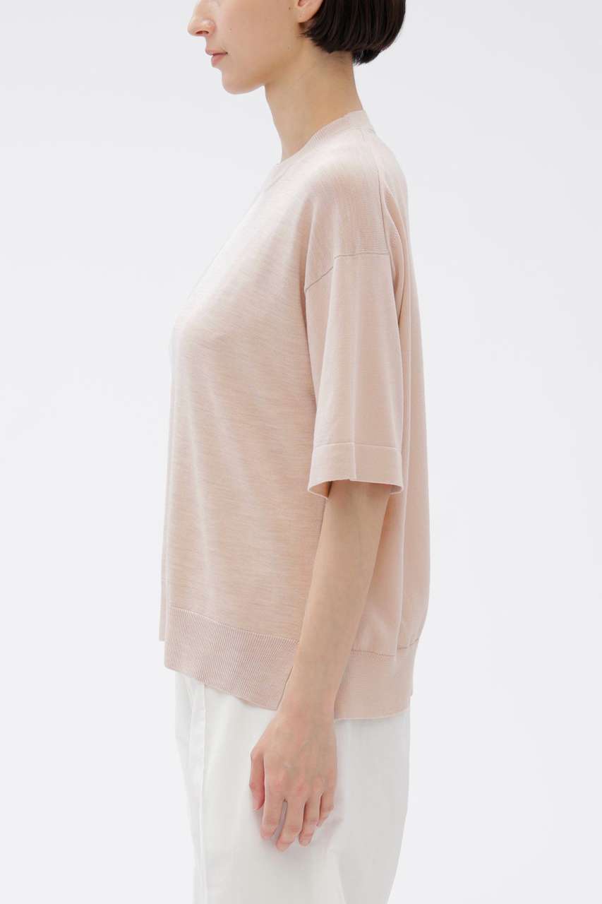 A19285 美品 マーガレットハウエル 20SS 麻綿絹サマーニットベージュL MARGARET HOWELL(マーガレット・ハウエル)｜WASHABLE SILK AND COTTON