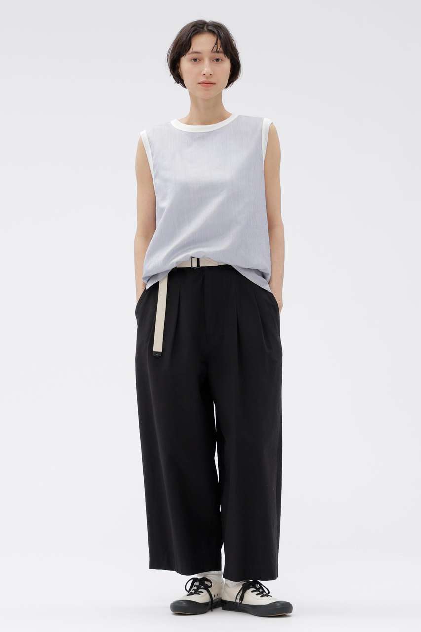 マーガレット・ハウエル/MARGARET HOWELLの【予約販売】LIGHTWEIGHT COTTON NYLON TWILL TROUSERS(ブラック/5956143550)