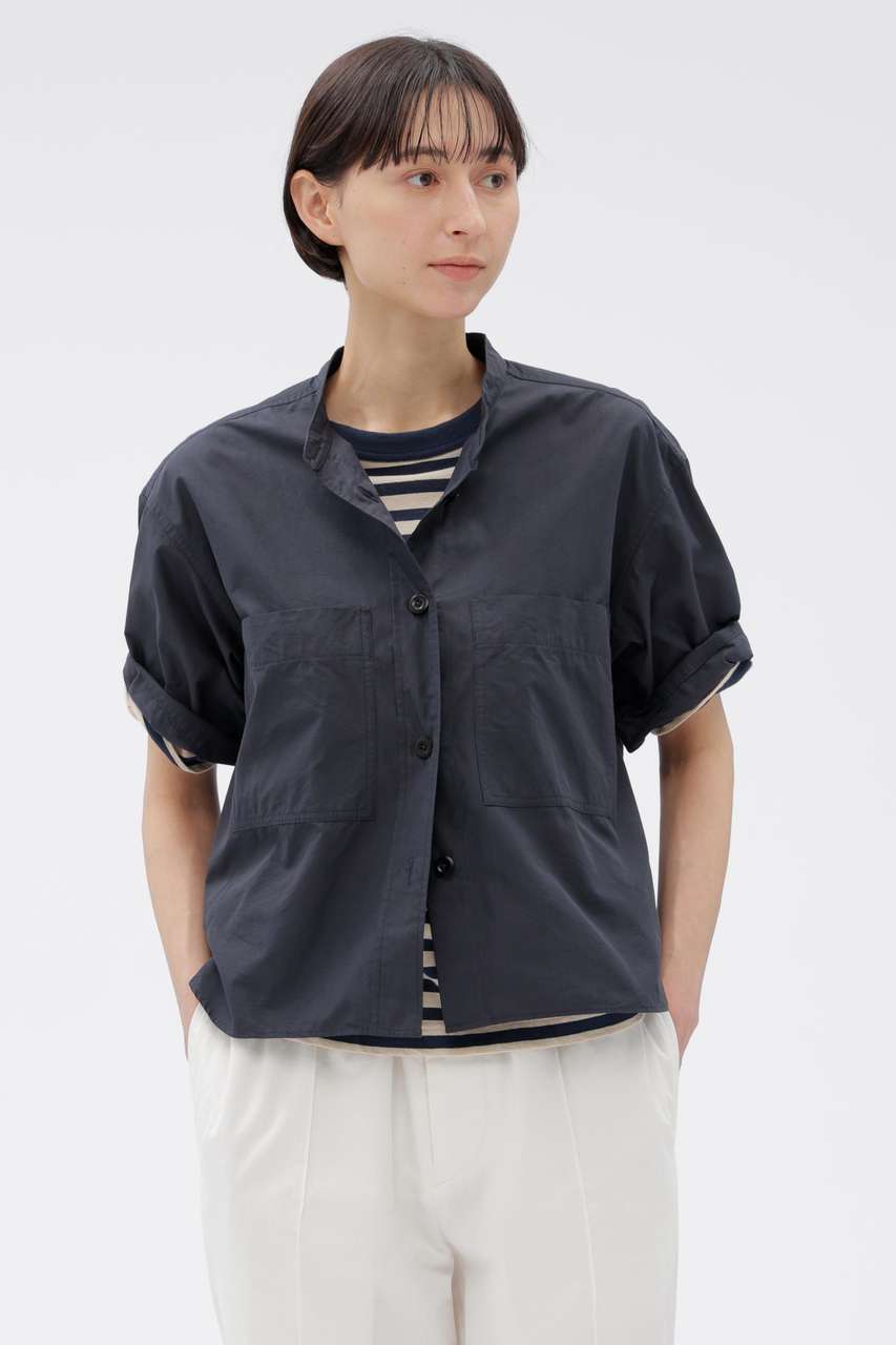 マーガレット・ハウエル/MARGARET HOWELLの【予約販売】COTTON NYLON VOILE POPLIN SHIRT(グレー/5956152550)