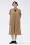 【予約販売】GARMENT DYED COTTON POPLIN DRESS マーガレット・ハウエル/MARGARET HOWELL ベージュ