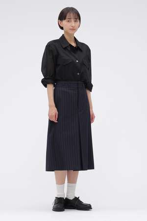 マーガレット・ハウエル/MARGARET HOWELLの【予約販売】WIDE STRIPE WOOL SKIRT(110700/110703)