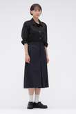 WIDE STRIPE WOOL SKIRT
